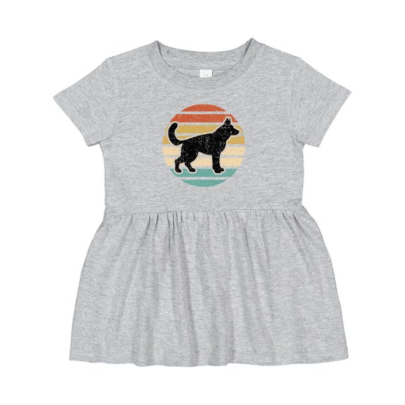 Inktastic German Shepherd Silhouette Vintage Retro Girls Baby Dress
