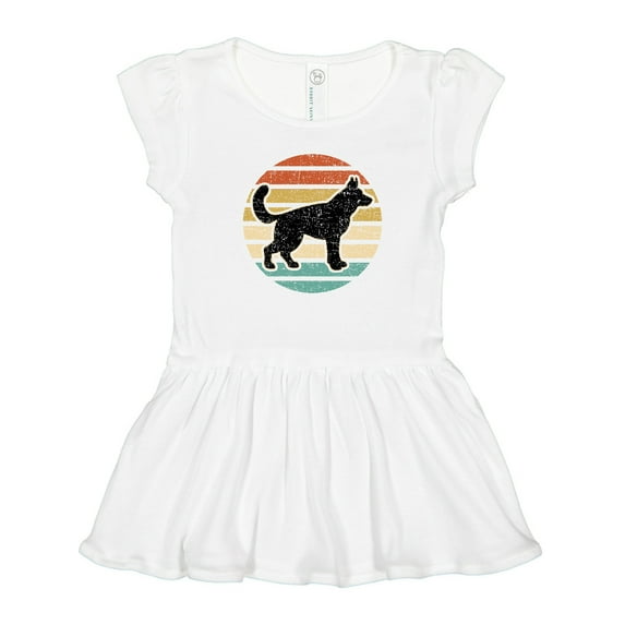 Inktastic German Shepherd Silhouette Vintage Retro Girls Toddler Dress