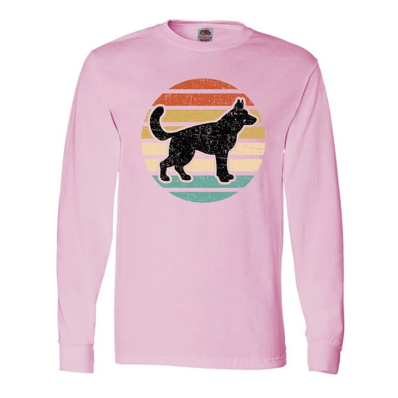 Inktastic German Shepherd Silhouette Vintage Retro Long Sleeve T-Shirt