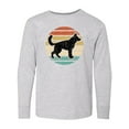 thumbnail image 1 of Inktastic German Shepherd Silhouette Vintage Retro Long Sleeve Youth T-Shirt, 1 of 5
