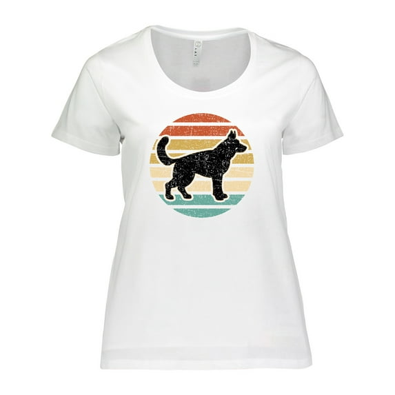 Inktastic German Shepherd Silhouette Vintage Retro Women's Plus Size T-Shirt