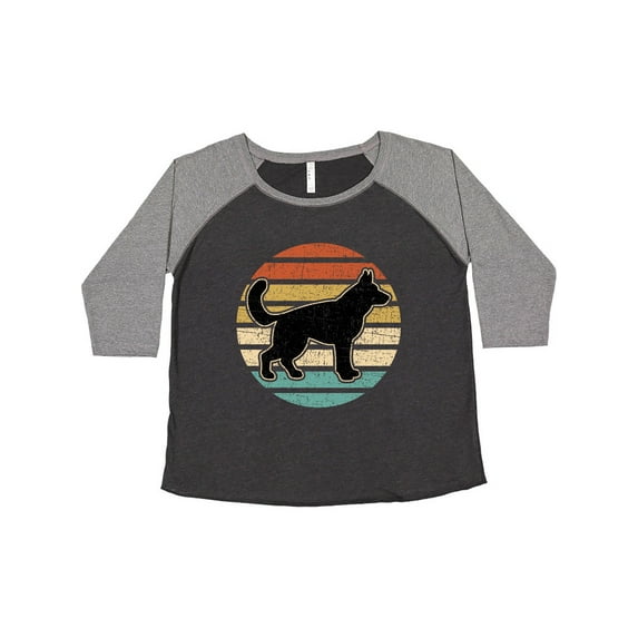 Inktastic German Shepherd Silhouette Vintage Retro Women's Plus Size T-Shirt