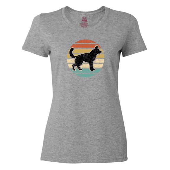 Inktastic German Shepherd Silhouette Vintage Retro Women's T-Shirt