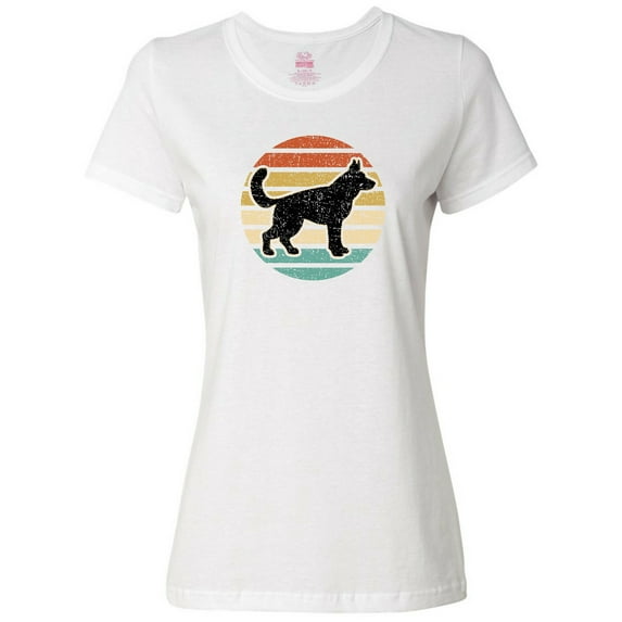 Inktastic German Shepherd Silhouette Vintage Retro Women's T-Shirt