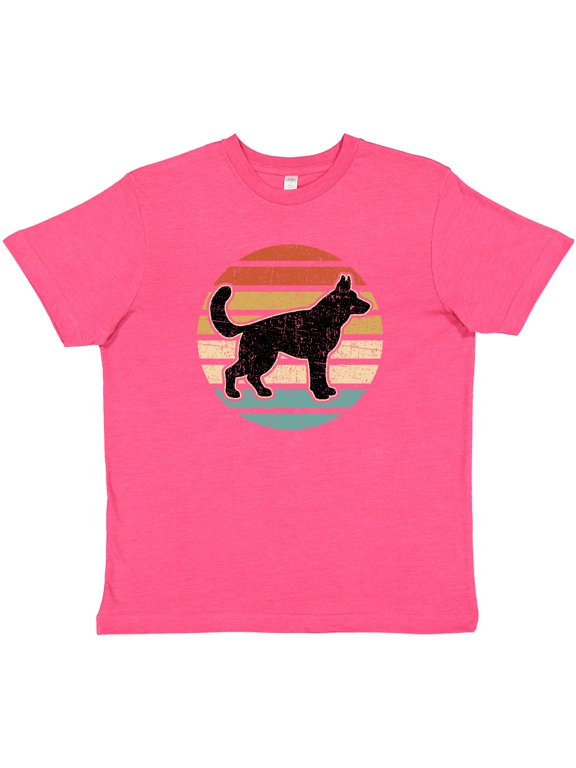 Inktastic German Shepherd Silhouette Vintage Retro Youth T-Shirt