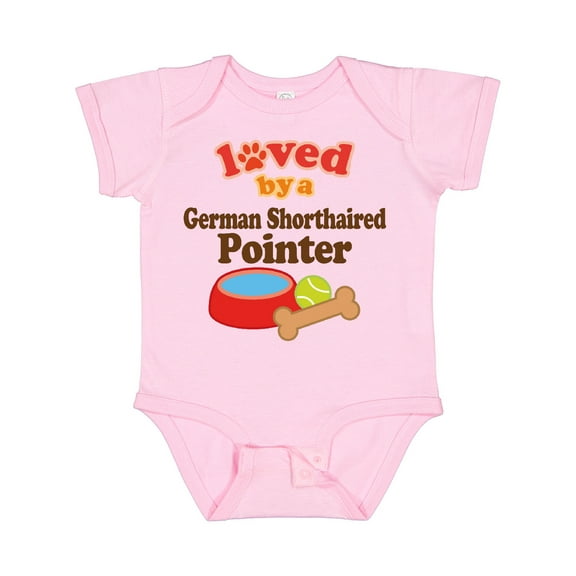 Inktastic German Shorthaired Pointer Loved By A (Dog Breed Boys or Girls Baby Bodysuit