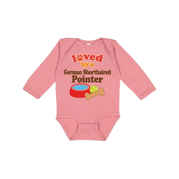 Inktastic German Shorthaired Pointer Loved By A (Dog Breed Boys or Girls Long Sleeve Baby Bodysuit