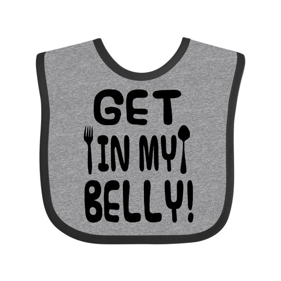 Inktastic Get in My Belly Boys or Girls Baby Bib