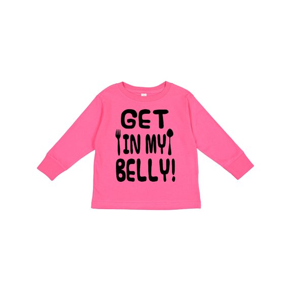 Inktastic Get in My Belly Boys or Girls Long Sleeve Toddler T-Shirt