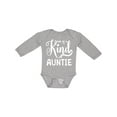 thumbnail image 1 of Inktastic Gift for Aunts | One of a Kind Auntie (white) Girls Long Sleeve Baby Bodysuit, 1 of 5