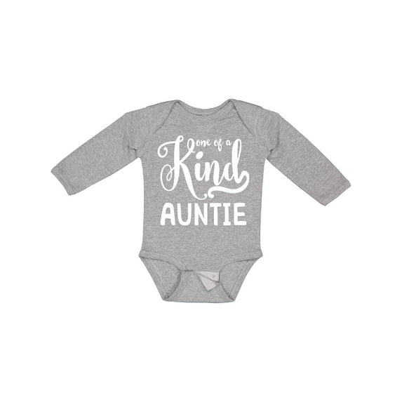 Inktastic Gift for Aunts | One of a Kind Auntie (white) Girls Long Sleeve Baby Bodysuit