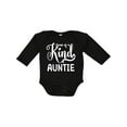 thumbnail image 1 of Inktastic Gift for Aunts | One of a Kind Auntie (white) Girls Long Sleeve Baby Bodysuit, 1 of 5