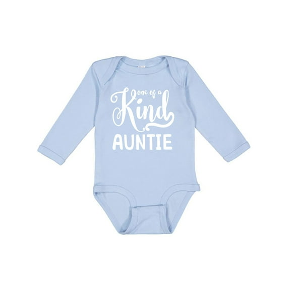 Inktastic Gift for Aunts | One of a Kind Auntie (white) Girls Long Sleeve Baby Bodysuit