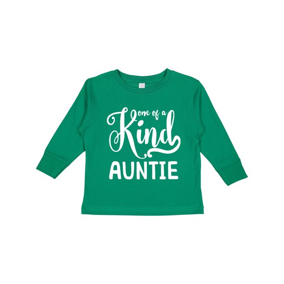 Inktastic Gift for Aunts | One of a Kind Auntie (white) Girls Long Sleeve Toddler T-Shirt