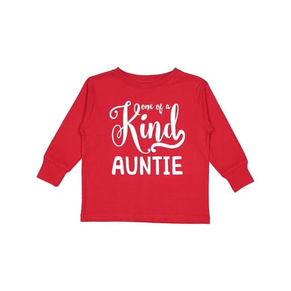 Inktastic Gift for Aunts | One of a Kind Auntie (white) Girls Long Sleeve Toddler T-Shirt