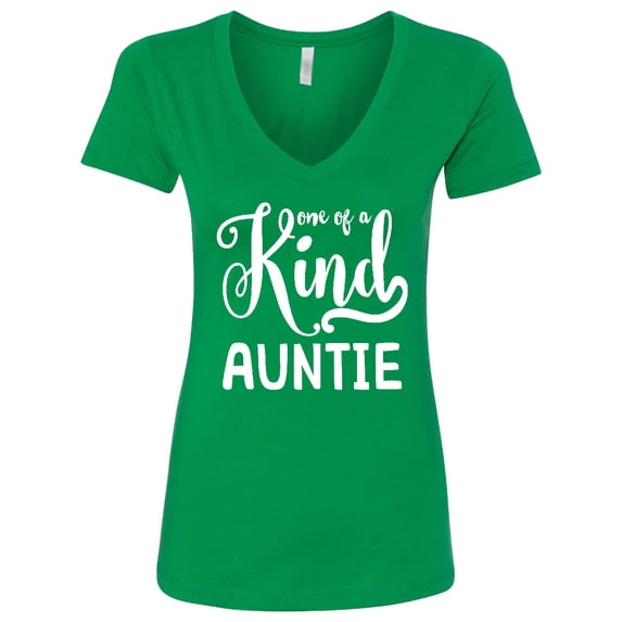 Inktastic For Aunts | One of a Kind Auntie (white) Women's V-Neck T-Shirt