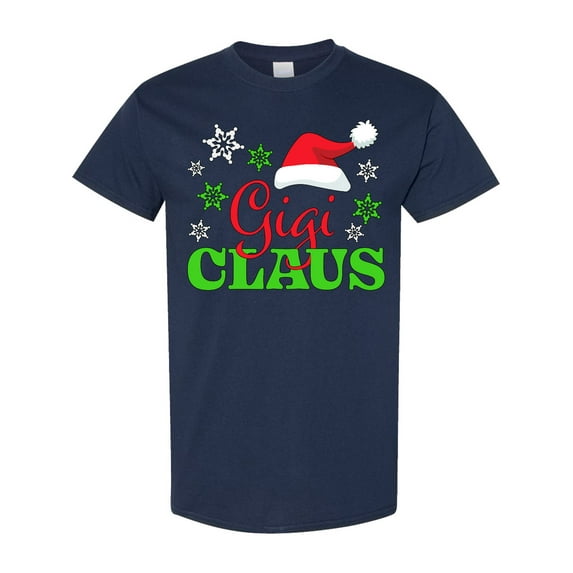 Inktastic Gigi Claus with Christmas Santa Hat and Snowflakes T-Shirt