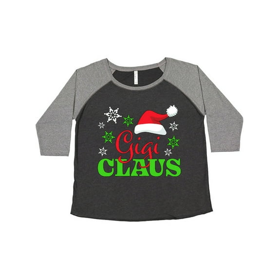 Inktastic Gigi Claus with Christmas Santa Hat and Snowflakes Women's Plus Size T-Shirt