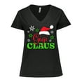 thumbnail image 1 of Inktastic Gigi Claus with Christmas Santa Hat and Snowflakes Women's Plus Size V-Neck T-Shirt, 1 of 5