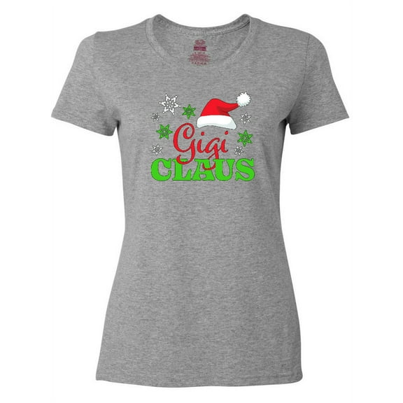 Inktastic Gigi Claus with Christmas Santa Hat and Snowflakes Women's T-Shirt