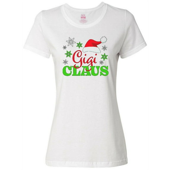 Inktastic Gigi Claus with Christmas Santa Hat and Snowflakes Women's T-Shirt