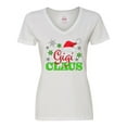 thumbnail image 1 of Inktastic Gigi Claus with Christmas Santa Hat and Snowflakes Women's V-Neck T-Shirt, 1 of 5