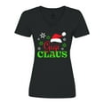 thumbnail image 1 of Inktastic Gigi Claus with Christmas Santa Hat and Snowflakes Women's V-Neck T-Shirt, 1 of 5