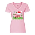thumbnail image 1 of Inktastic Gigi Claus with Christmas Santa Hat and Snowflakes Women's V-Neck T-Shirt, 1 of 5