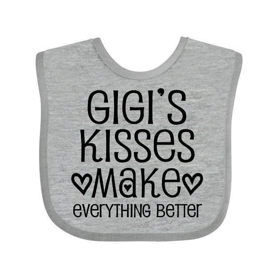 Inktastic Gigi Kisses Make Everything Better Boys or Girls Baby Bib