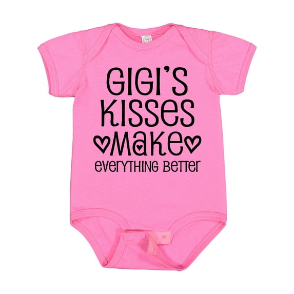 Inktastic Gigi Kisses Make Everything Better Boys or Girls Baby Bodysuit
