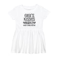 thumbnail image 1 of Inktastic Gigi Kisses Make Everything Better Girls Baby Dress, 1 of 5