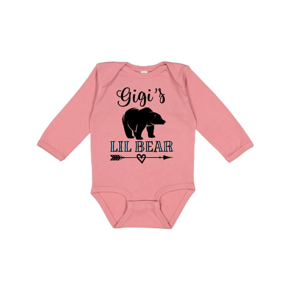 Inktastic Gigi Lil Bear Grandson Boys Long Sleeve Baby Bodysuit