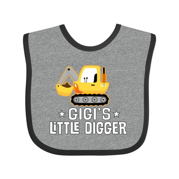 Inktastic Gigi Little Digger Construction Truck Boys Baby Bib