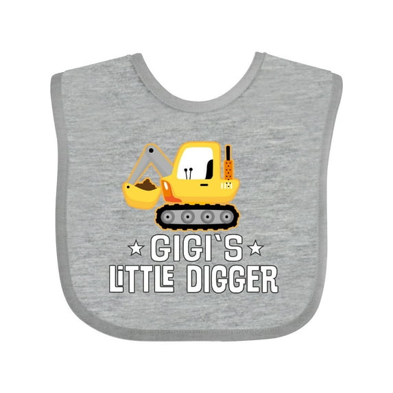 Inktastic Gigi Little Digger Construction Truck Boys Baby Bib