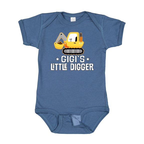 Inktastic Gigi Little Digger Construction Truck Boys Baby Bodysuit