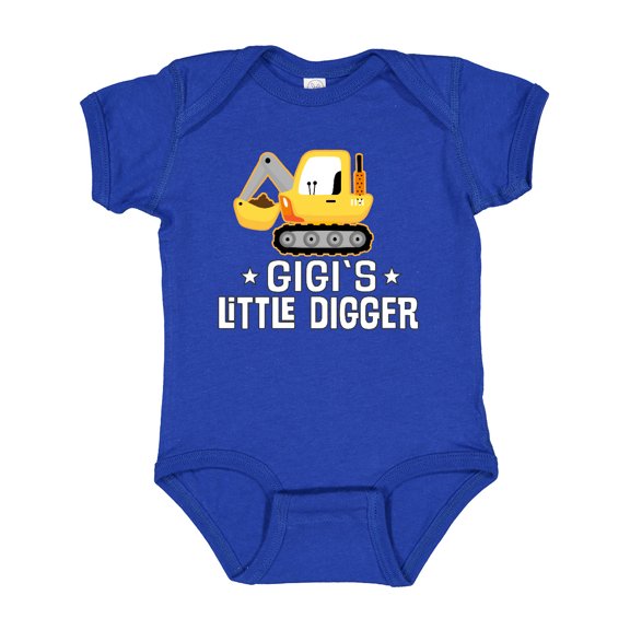 Inktastic Gigi Little Digger Construction Truck Boys Baby Bodysuit