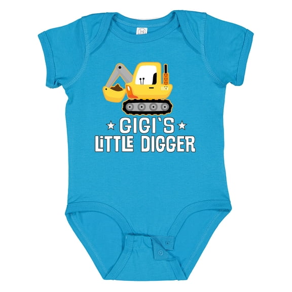 Inktastic Gigi Little Digger Construction Truck Boys Baby Bodysuit