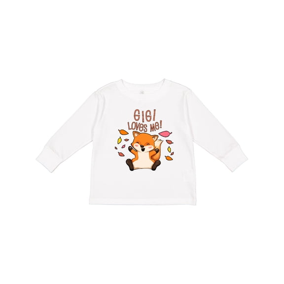 Inktastic Gigi Loves Me- Cute Baby Fox Boys or Girls Long Sleeve Toddler T-Shirt