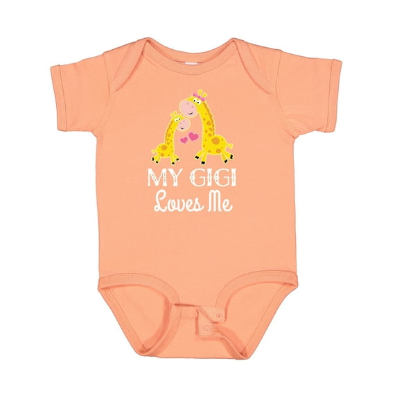 Inktastic Gigi Loves Me Girls Giraffe Granddaughter Girls Baby Bodysuit