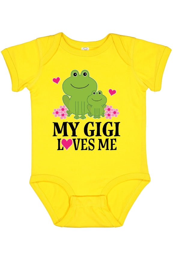 Gigi Loves Me Grandchild Frog Girls Baby Bodysuit