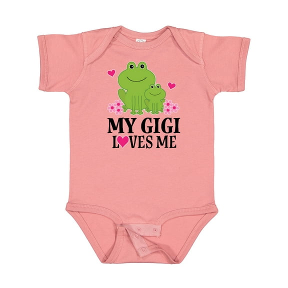 Inktastic Gigi Loves Me Grandchild Frog Girls Baby Bodysuit