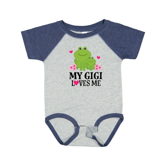 Inktastic Gigi Loves Me Grandchild Frog Girls Baby Bodysuit