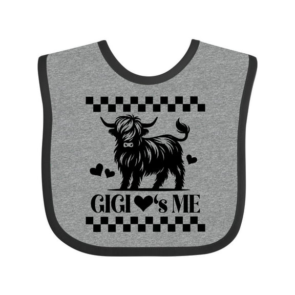 Inktastic Gigi Loves Me Grandchild Highland Cow Boys or Girls Baby Bib