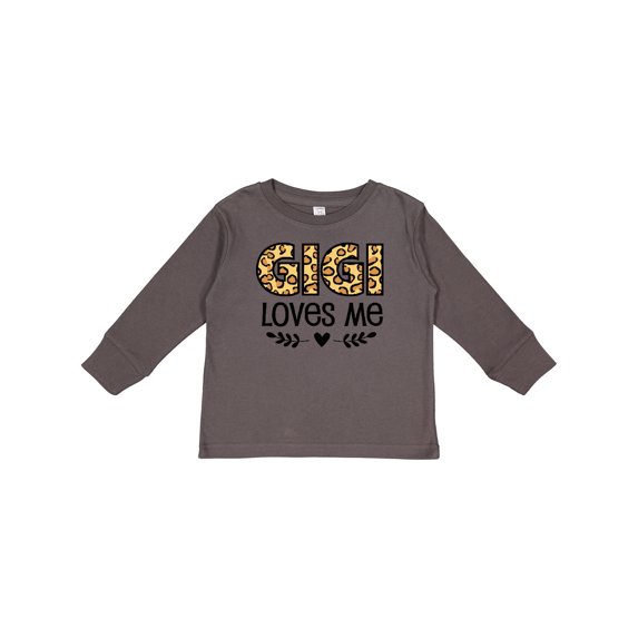 Inktastic Gigi Loves Me Grandchild Leopard Boys or Girls Long Sleeve Toddler T-Shirt