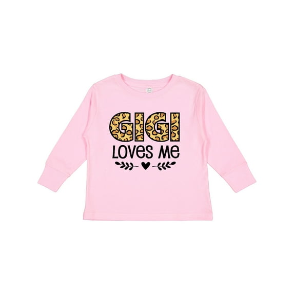 Inktastic Gigi Loves Me Grandchild Leopard Boys or Girls Long Sleeve Toddler T-Shirt