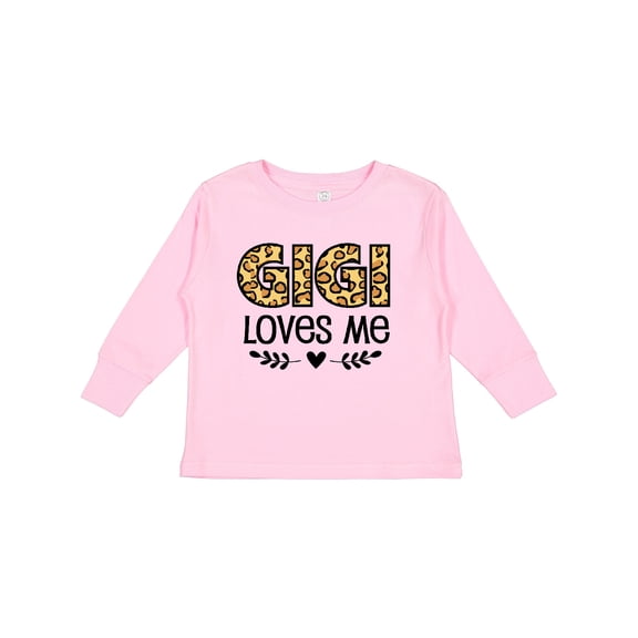 Inktastic Gigi Loves Me Grandchild Leopard Boys or Girls Long Sleeve Toddler T-Shirt