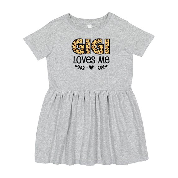 Inktastic Gigi Loves Me Grandchild Leopard Girls Toddler Dress