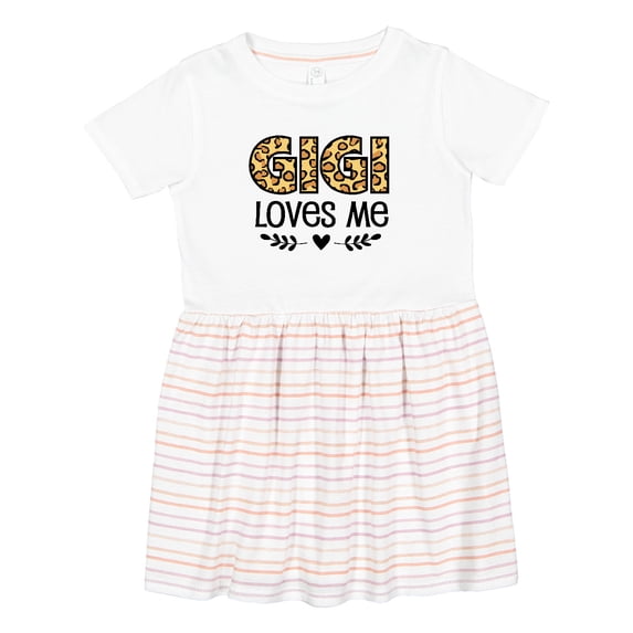 Inktastic Gigi Loves Me Grandchild Leopard Girls Toddler Dress