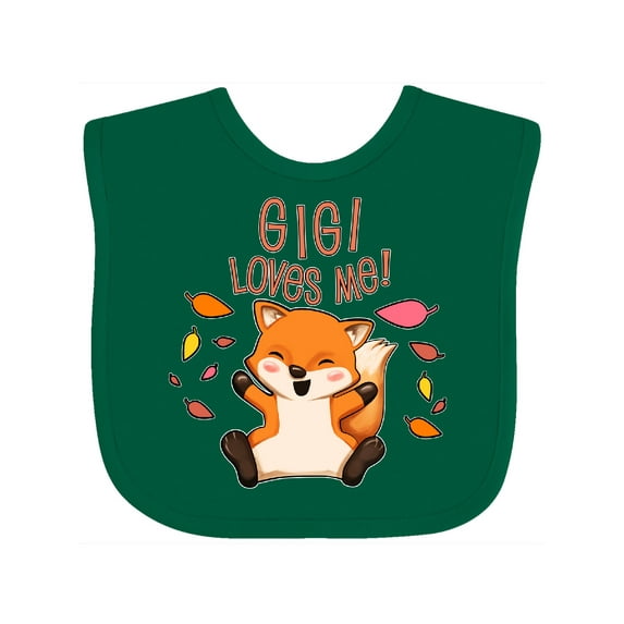 Inktastic Gigi Loves Me- cute baby fox Boys or Girls Baby Bib