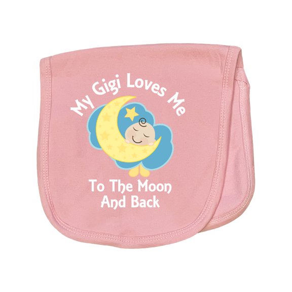 Inktastic Gigi Loves Me to the Moon and Back Baby Burp Cloth